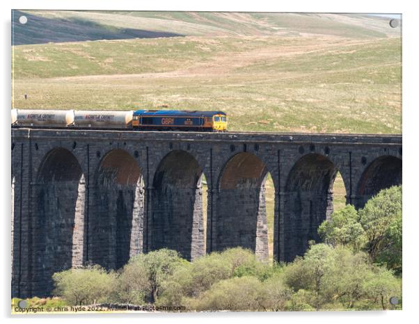 Freight Train on Ribblesdale Viaduct Acrylic by chris hyde