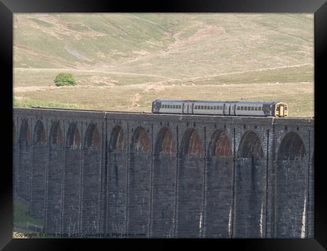 Train Passing over Ribblesdail Viaduct Framed Print by chris hyde