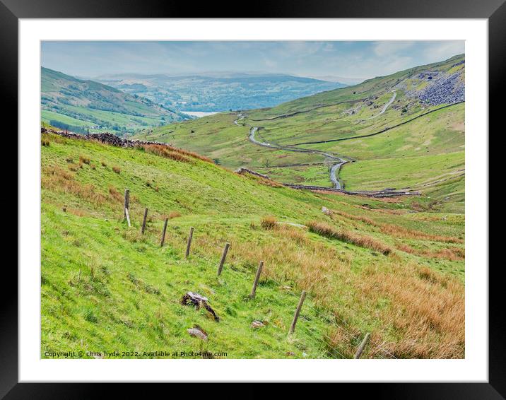 kirkstone Pass towards Windermere Framed Mounted Print by chris hyde