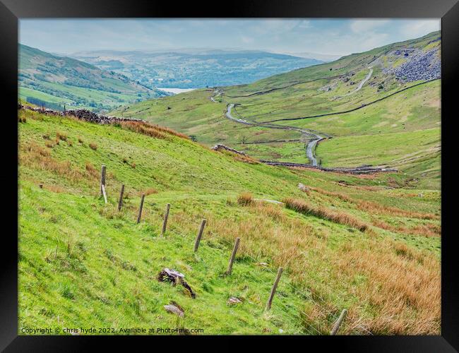 kirkstone Pass towards Windermere Framed Print by chris hyde