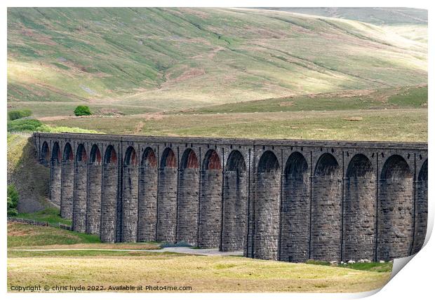 Ribblesdale Viaduct Print by chris hyde