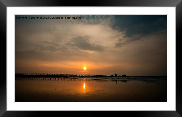 Sunrise over Blyth beach in Northumberland Framed Mounted Print by Jim Jones