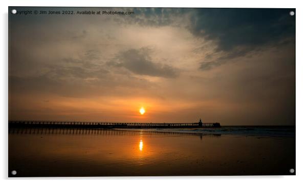 Sunrise over Blyth beach in Northumberland Acrylic by Jim Jones