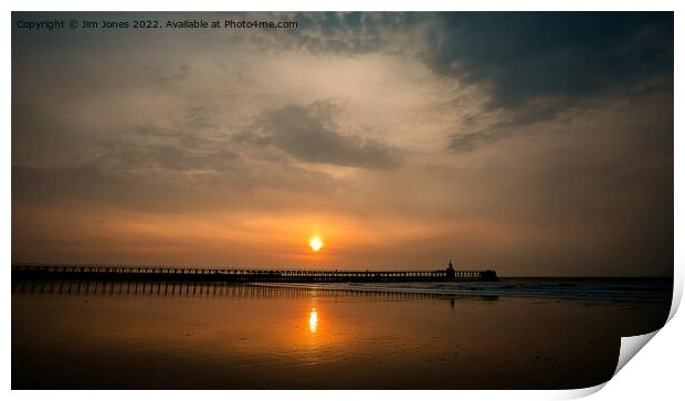 Sunrise over Blyth beach in Northumberland Print by Jim Jones