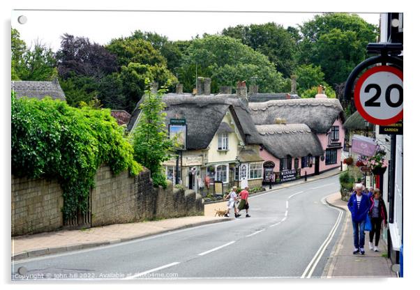 Shanklin thatched village on the Isle of Wight. Acrylic by john hill