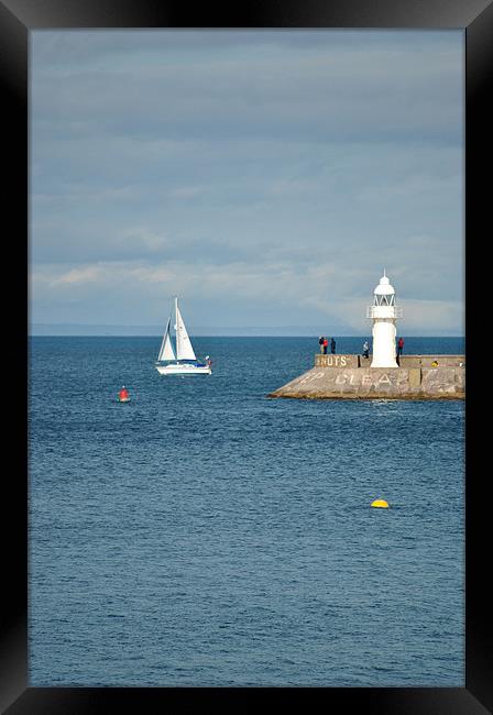 Sailing Off Brixham Breakwater Framed Print by graham young