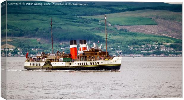 Waverley Paddle Steamer on the Clyde - Scotland Canvas Print by Peter Gaeng