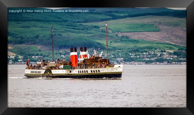 Waverley Paddle Steamer on the Clyde - Scotland Framed Print by Peter Gaeng