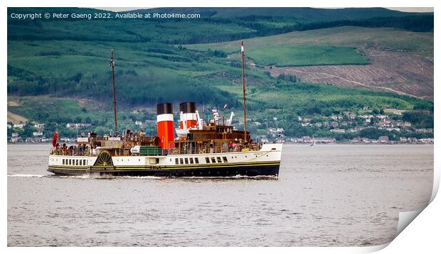Waverley Paddle Steamer on the Clyde - Scotland Print by Peter Gaeng