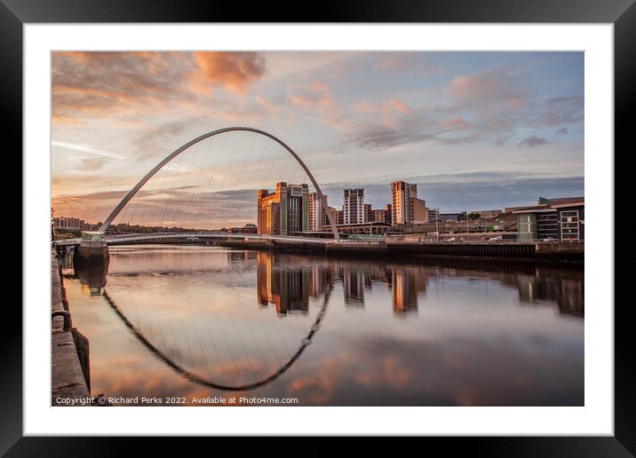 River Tyne Reflections Framed Mounted Print by Richard Perks