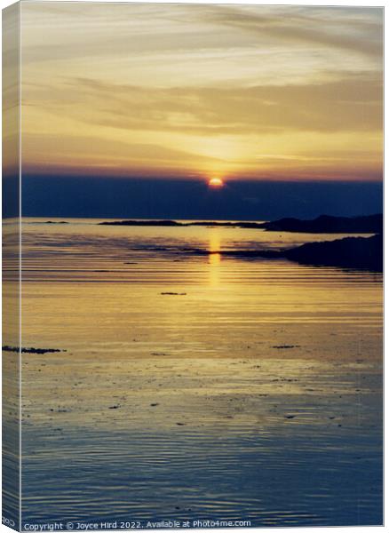 Golden Sunset West Coast of Scotland Canvas Print by Joyce Hird