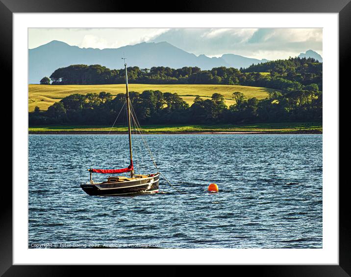 Moored Sailing Boat - Largs - Scotland Framed Mounted Print by Peter Gaeng