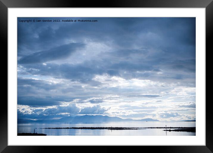 Isle of Arran a  View from Irvine Scotland Framed Mounted Print by Iain Gordon