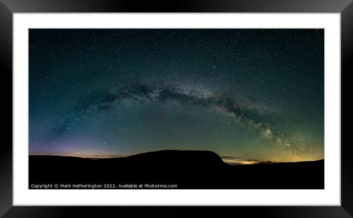 Milky Way panorama in the Elan Valley, mid Wales Framed Mounted Print by Mark Hetherington