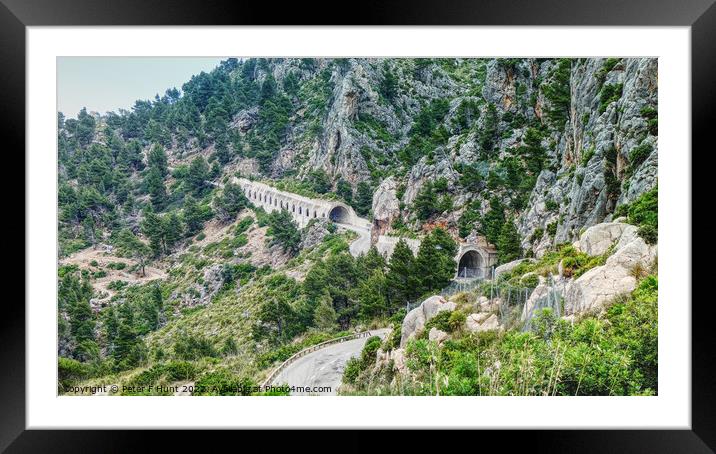 The Rock Tunnels Of Mallorca  Framed Mounted Print by Peter F Hunt