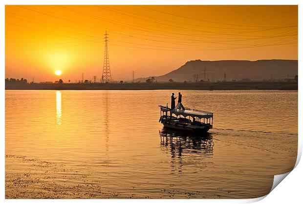Sunset over The River Nile Print by Ian Collins