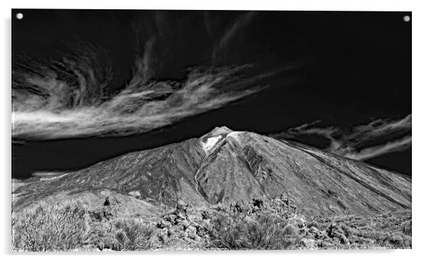 Mount Teide in Mono Acrylic by Joyce Storey