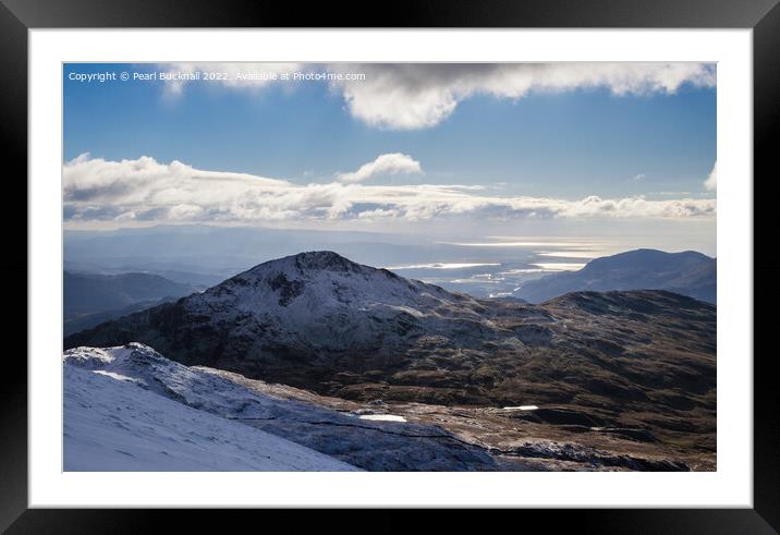 Moody Mountain View from Snowdon Framed Mounted Print by Pearl Bucknall
