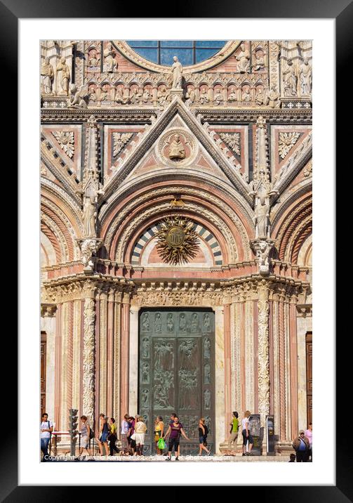 Main Door of the Duomo - Siena Framed Mounted Print by Laszlo Konya
