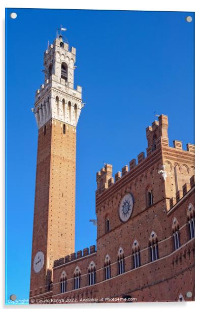 Torre del Mangia - Siena Acrylic by Laszlo Konya