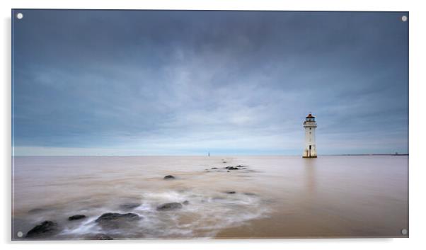 New Brighton  Lighthouse Merseyside Acrylic by Phil Durkin DPAGB BPE4