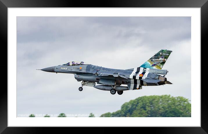 F-16 Fighting Falcon Framed Mounted Print by Brett Pearson