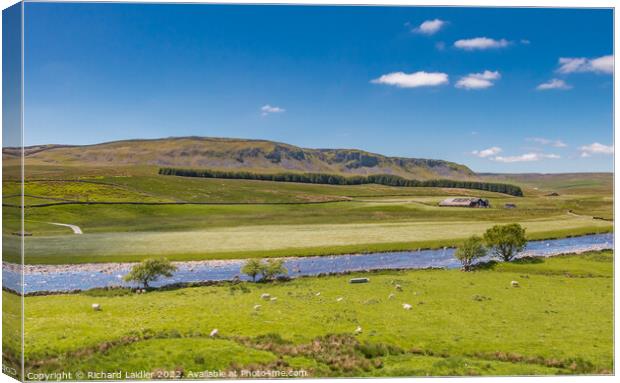 Cronkley Scar and River Tees from Hill End, Forest-in-Teesdale Canvas Print by Richard Laidler