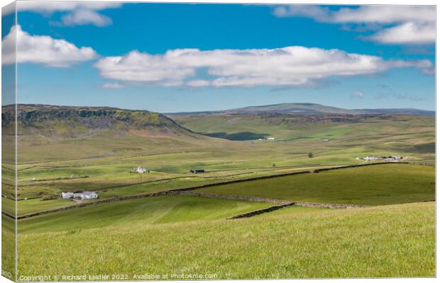 Towards Murton Fell from above Hanging Shaw, Teesdale Canvas Print by Richard Laidler