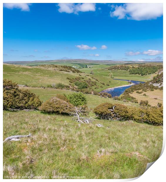 Towards Forest in Teesdale from Bracken Rigg on the Pennine Way Print by Richard Laidler