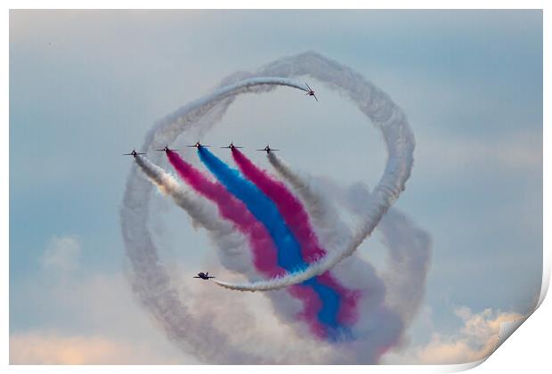 Red Arrows Tornado Print by J Biggadike