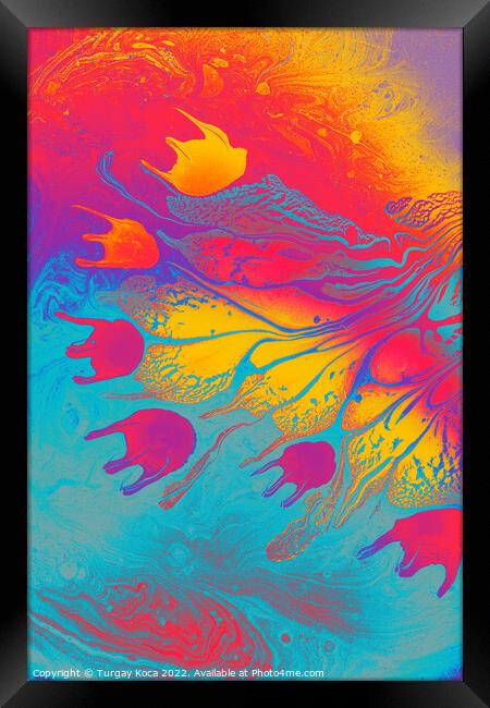 Ebru marbling effect surface pattern design for print Framed Print by Turgay Koca