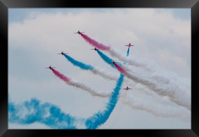 Red Arrows Double Goose Framed Print by J Biggadike