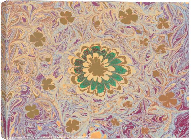 Ebru marbling effect surface pattern design for print Canvas Print by Turgay Koca
