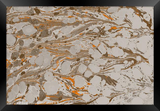 Ebru marbling effect surface pattern design for print Framed Print by Turgay Koca