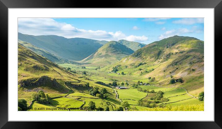 Martindale and Rampsgill from Hallin Fell Framed Mounted Print by Keith Douglas