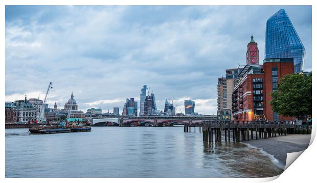 London waterfront at twilight Print by Jason Wells