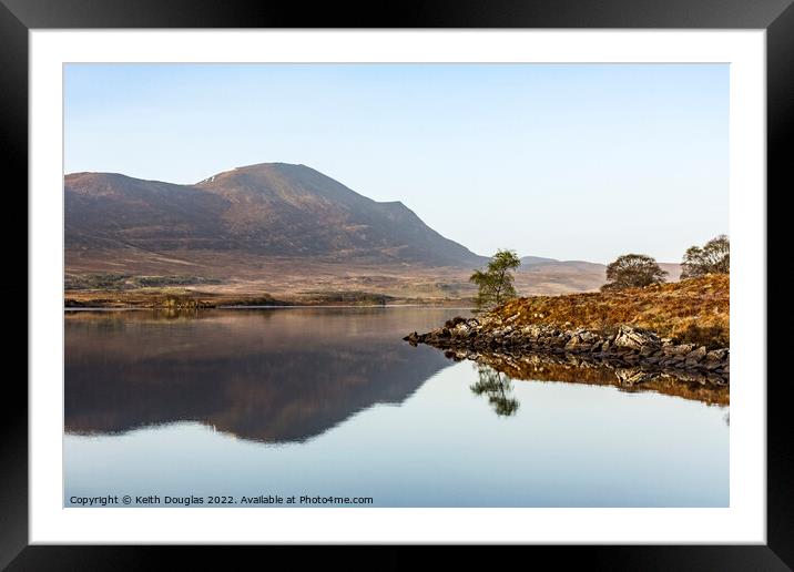Ben Klibreck reflected in Loch Naver Framed Mounted Print by Keith Douglas
