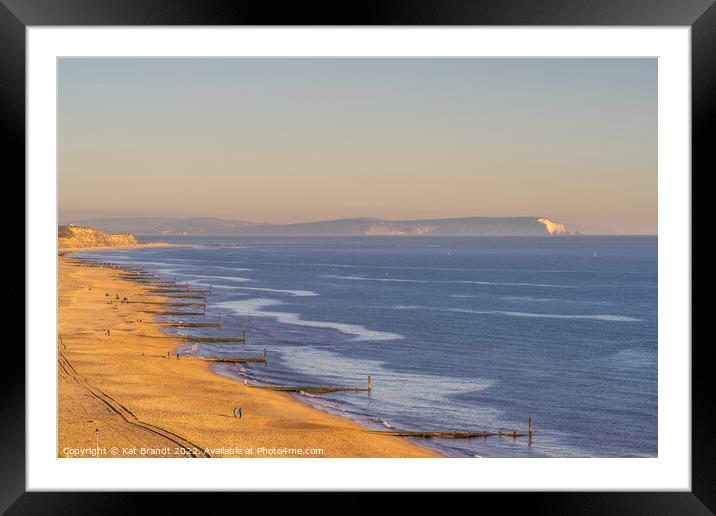 Southbourne Beach during golden hour, Dorset, UK Framed Mounted Print by KB Photo