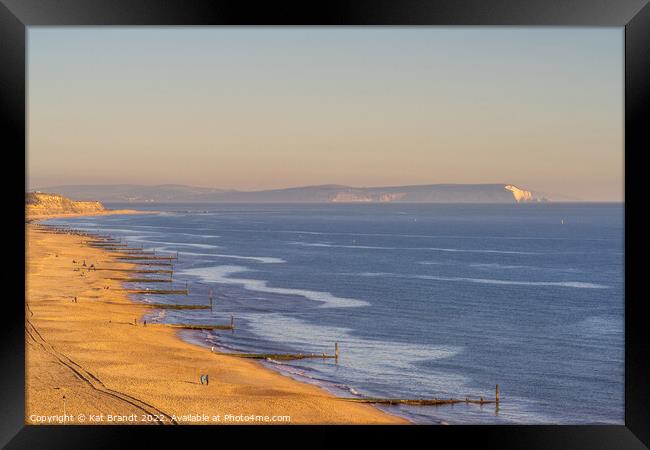 Southbourne Beach during golden hour, Dorset, UK Framed Print by KB Photo