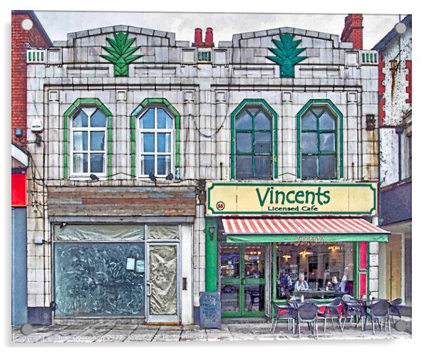 Vincents cafe Cleveleys Acrylic by Philip Openshaw