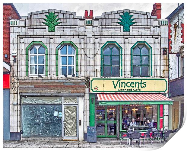 Vincents cafe Cleveleys Print by Philip Openshaw