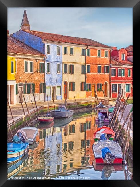 Burano Reflections Framed Print by Philip Openshaw