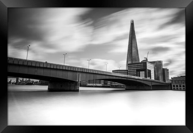 The Shard Monochrome Framed Print by Sam Bradley