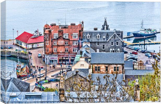 Oban Town View Canvas Print by Valerie Paterson