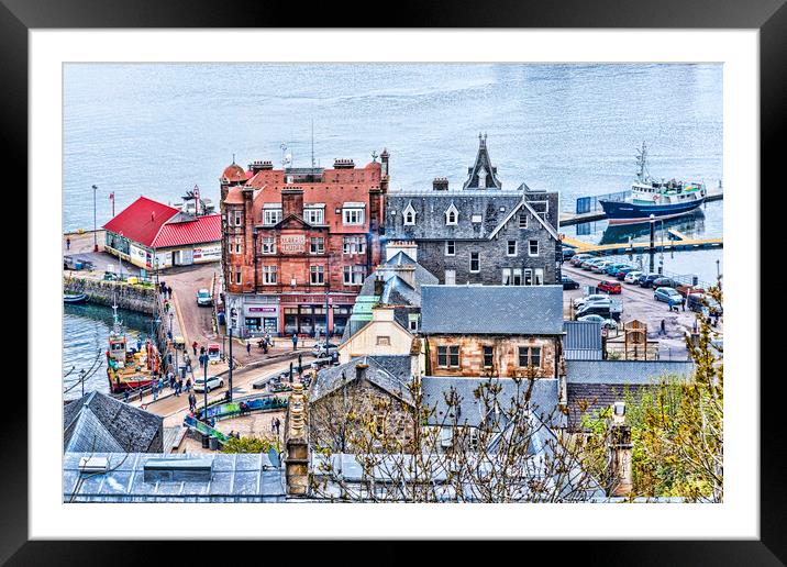 Oban Town View Framed Mounted Print by Valerie Paterson