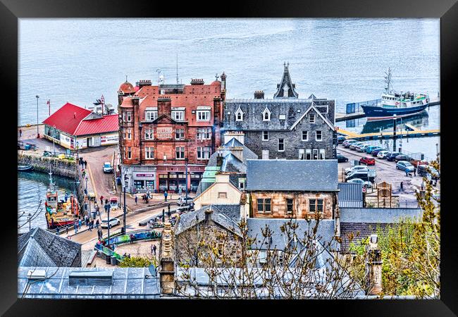 Oban Town View Framed Print by Valerie Paterson