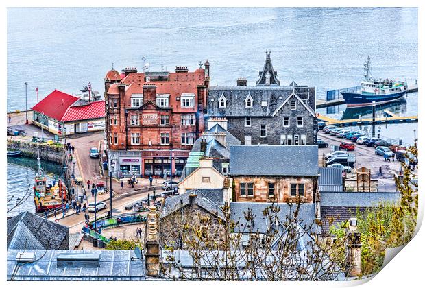 Oban Town View Print by Valerie Paterson