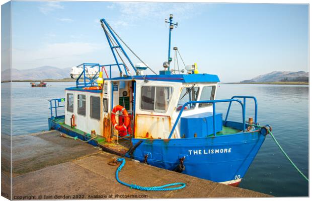 The Lismore Ferry at Port Appin  Argyll and Bute Scotland Canvas Print by Iain Gordon
