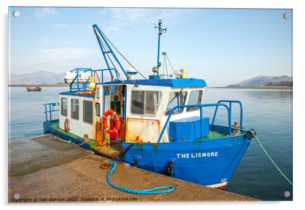 The Lismore Ferry at Port Appin  Argyll and Bute Scotland Acrylic by Iain Gordon