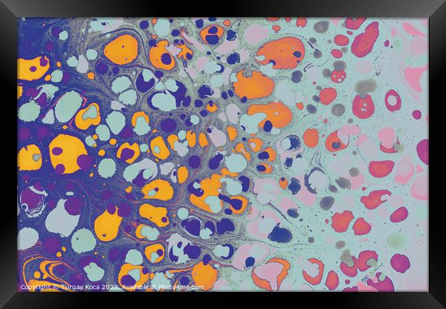 Ebru marbling effect surface pattern design for print Framed Print by Turgay Koca